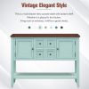 TREXM Cambridge Series Ample Storage Vintage Console Table with Four Small Drawers and Bottom Shelf for Living Rooms