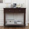 TREXM Daisy Series Console Table Traditional Design with Two Drawers and Bottom Shelf (Espresso)