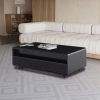 Modern Smart Coffee Table with Built-in Fridge, Bluetooth Speaker, Wireless Charging Module, Touch Control Panel, Power Socket, USB Interface