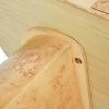 Jesse 55.5" Single Drawer Oval Computer Desk, Warm Natural Brown Burl Wood