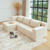 Sectional Couch Covers L Shape Sofa Covers, 2 Pcs Anti-Slip Sofa for 3 + 3 Seaters Chaise Cushion Couch with Pillowcases