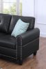 Irine Faux Leather Sectional Sofa with Ottoman