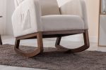 COOLMORE Rocking Chair, Modern Glider Chair, Recliner Armchair with Wood Legs and Side Pocket