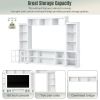 [VIDEO provided] ON-TREND Minimalism Entertainment Wall Unit with Bridge, Modern TV Console Table for TVs Up to 70"