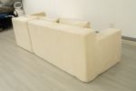 (Video)Compressed Modern Modular Sectional Sofa, L-Shaped Couch Minimalist 2 Pieces Cloud Couch foam Sofa with Pillows for Living Room Apartment