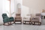 COOLMORE Rocking Chair, Modern Glider Chair, Recliner Armchair with Wood Legs and Side Pocket