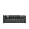 Grey teddy fleece sofa 80 inch discharge in living room bedroom with two throw pillows hardware foot support