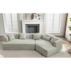 [VIDEO PROVIDED][ New And Upgraded Extended Edition]Modular sofa , modern minimalist style sofa, upholstered , free combination, round fiber fabric