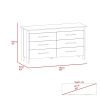 Hms 6 Drawer Double Dresser, Four Legs, Superior Top -White