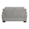 Modern Living Room 2pc Sofa Set Plush Comfortable Sofa Loveseat Set Gray Textured Fabric Channel Tufting Solid Wood Frame Furniture