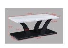 Modern White Black 3-Piece Cocktail Set Faux Marble Table Top Table and Two Matching End Tables Living Room Wooden Furniture