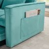 54.33 inch versatile foldable sofa bed in 3 lengths, modern sofa sofa sofa velvet pull-out bed, adjustable back (GREEN)