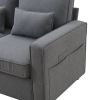 [VIDEO provided] [New] 114.2" Upholstered Sofa with Console, 2 Cupholders and 2 USB Ports Wired or Wirelessly Charged