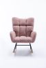 Rocking Chair, Soft Teddy Velvet Fabric Rocking Chair for Nursery