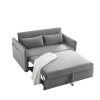 MH" Sleeper Sofa Bed w/USB Port, 3-in-1 adjustable sleeper with pull-out bed, 2 lumbar pillows and side pocket
