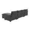 [VIDEO provided][New]118*55" Modern L-shaped Chenille Cloud Sofa with Double Seat Cushions,5-seat Upholstered Indoor Furniture