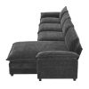 [VIDEO provided][New]118*55" Modern L-shaped Chenille Cloud Sofa with Double Seat Cushions,5-seat Upholstered Indoor Furniture