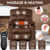 Brown Dual Motor Infinite Position Up to 350 LBS Chenille Power Lift Recliner Chair