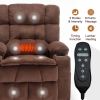 Brown Dual Motor Infinite Position Up to 350 LBS Chenille Power Lift Recliner Chair