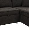 104.5" Modern L-Shape 3 Seat Reversible Sectional Couch, Pull Out Sleeper Sofa with Storage Chaise and 2 Stools for Living Room Furniture Set