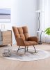 Rocking Chair, Soft Teddy Velvet Fabric Rocking Chair for Nursery