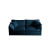 Modern Fabric Loveseat Sofa Couch for Living Room, Upholstered Large Size Deep Seat 2-Seat Sofa with 4 Pillows ,Blue Chenille