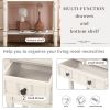 Narrow Console Table, Slim Sofa Table with Three Storage Drawers and Bottom Shelf for Living Room, Easy Assembly