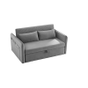 MH" Sleeper Sofa Bed w/USB Port, 3-in-1 adjustable sleeper with pull-out bed, 2 lumbar pillows and side pocket
