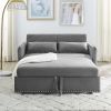 MH" Sleeper Sofa Bed w/USB Port, 3-in-1 adjustable sleeper with pull-out bed, 2 lumbar pillows and side pocket