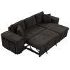 104.5" Modern L-Shape 3 Seat Reversible Sectional Couch, Pull Out Sleeper Sofa with Storage Chaise and 2 Stools for Living Room Furniture Set