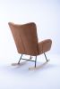 Rocking Chair, Soft Teddy Velvet Fabric Rocking Chair for Nursery