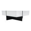 ON-TREND Unique Design Coffee Table with 4 Hidden Storage Compartments, Square Cocktail Table with Extendable Sliding Tabletop