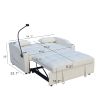 Modern Velvet Loveseat Futon Sofa Couch w/Pullout Bed,Small Love Seat Lounge Sofa with adjustable Reclining Backrest,Toss Pillows, Pockets