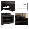 104.5" Modern L-Shape 3 Seat Reversible Sectional Couch, Pull Out Sleeper Sofa with Storage Chaise and 2 Stools for Living Room Furniture Set