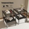 Coffee Table and End tables Set of 3, Tempered Glass Table with MDF layer, Modern Tables for Living Room , Gray Glass