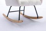 Rocking Chair, Soft Teddy Velvet Fabric Rocking Chair for Nursery
