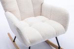 Rocking Chair, Soft Teddy Velvet Fabric Rocking Chair for Nursery