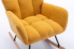 Rocking Chair, Soft Teddy Velvet Fabric Rocking Chair for Nursery