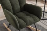 Rocking Chair, Soft Teddy Velvet Fabric Rocking Chair for Nursery