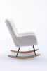 Rocking Chair, Soft Teddy Velvet Fabric Rocking Chair for Nursery
