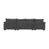 [VIDEO provided][New]118*55" Modern L-shaped Chenille Cloud Sofa with Double Seat Cushions,5-seat Upholstered Indoor Furniture