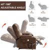 Brown Dual Motor Infinite Position Up to 350 LBS Chenille Power Lift Recliner Chair