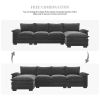 [VIDEO provided][New]118*55" Modern L-shaped Chenille Cloud Sofa with Double Seat Cushions,5-seat Upholstered Indoor Furniture