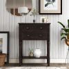 Narrow Console Table, Slim Sofa Table with Three Storage Drawers and Bottom Shelf for Living Room, Easy Assembly