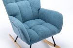 Rocking Chair, Soft Teddy Velvet Fabric Rocking Chair for Nursery