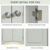 Triangle Bathroom Storage Cabinet with Adjustable Shelves, Freestanding Floor Cabinet for Home Kitchen