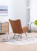 Rocking Chair, Soft Teddy Velvet Fabric Rocking Chair for Nursery
