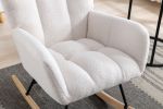 Rocking Chair, Soft Teddy Velvet Fabric Rocking Chair for Nursery