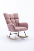 Rocking Chair, Soft Teddy Velvet Fabric Rocking Chair for Nursery