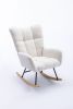 Rocking Chair, Soft Teddy Velvet Fabric Rocking Chair for Nursery
